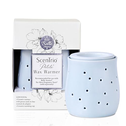 Belle Aroma ScenTrio - Electric Wax Warmer for Scented Wax, Essential Oils & Fragrance Tarts with Timer - Perfect for Home, Office & Studio Apartments - Blue Gourd - Blue Gourd
