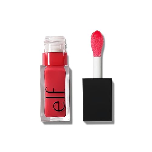 e.l.f. Glow Reviver Lip Oil, Nourishing Tinted Lip Oil For A High-shine Finish, Infused With Jojoba Oil, Vegan & Cruelty-free, Red Delicious - Red Delicious - 0.25 Fl Oz (Pack of 1)