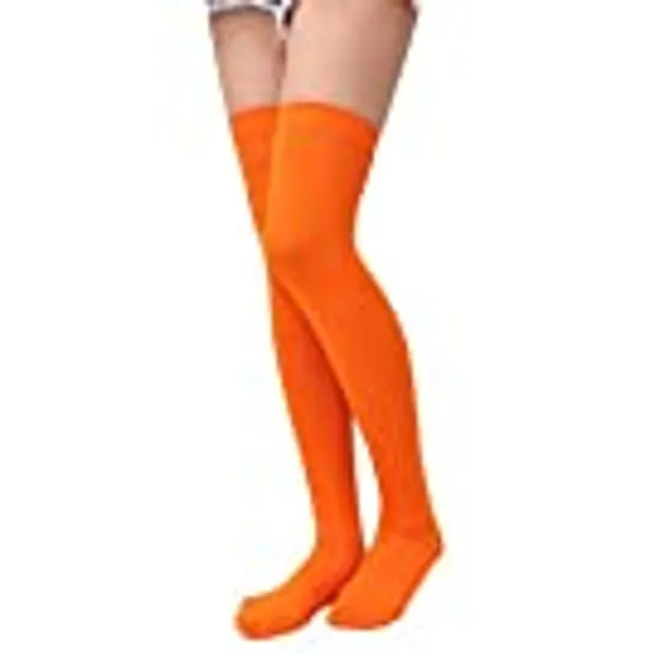 FELIZHOUSE Thigh High Socks Extra Long Sock for Women Girls Over Knee High Boot Opaque Stockings Halloween Costume