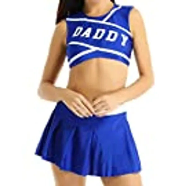 JEATHA Women's Cheer Leader Costume Uniform Fancy Dress Set Cheerleading Performance Outfits