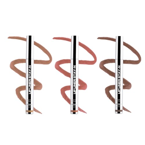 Sacheu Lip Liner Stay-N - Peel Off Lip Liner Tattoo, Peel Off Lip Stain, Long Lasting Lip Stain Peel Off, Infused with Hyaluronic Acid & Vitamin E, For All Skin Types, Core Bundle - 0.12 Fl Oz (Pack of 3) - Core Bundle