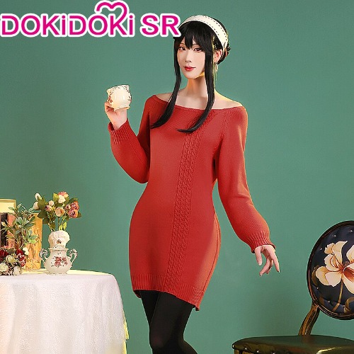 【 Ready For Ship】DokiDoki-SR Manga SPY×FAMILY Cosplay Yor Forger Anime Women Casual Wear Red spyxfamily | Costume / L