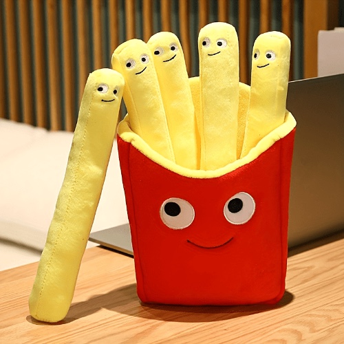 1pc Emotional Support Smile French Fries Plush Stuffed Toy Room Decoration Plush Sofa Pillow Car Accessories Decorative Pillow Children's Pretend Play Accessories Toys 30cm 11 81in