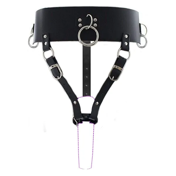 Forced Vibrator Wand Belt Strap Harness Holder for Vibrator Adjustable BDSM Bondage Kit Restraints Sex Toys… - Black