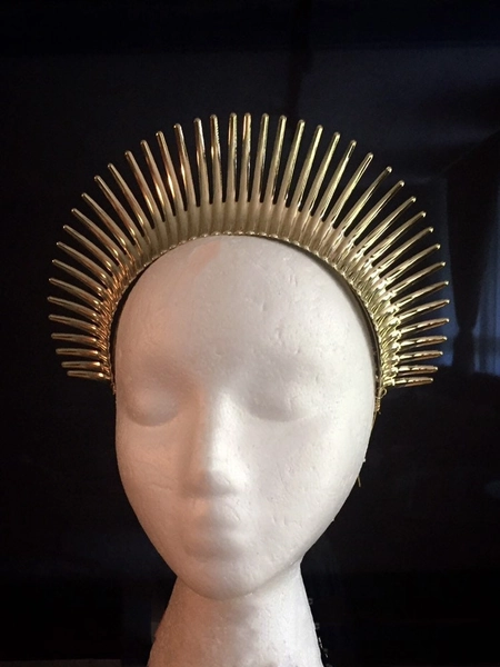 GALA crown - gold angel costume headpiece tiara headband - gold and silver