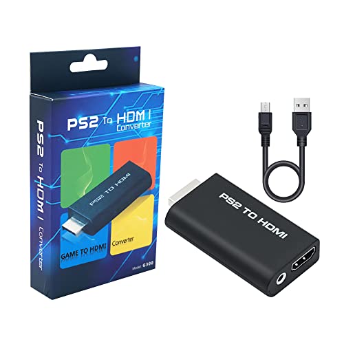 Mcbazel Video Audio Adapter PS2 to HDMI Converter w/ 3.5mm Audio Output for HDTV HDMI Monitor