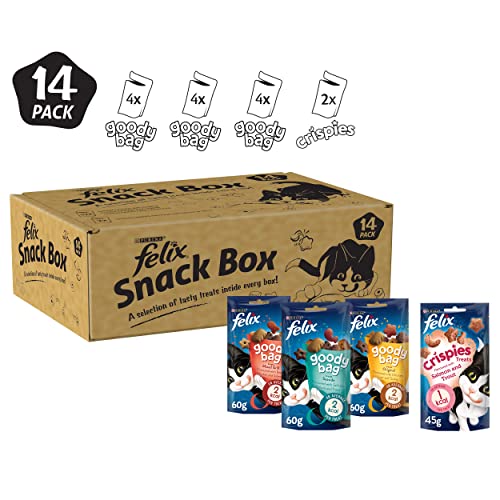 FELIX Mixed Snack Box Adult Cat Treats Pack 810g - Mixed - 60 g (Pack of 14)