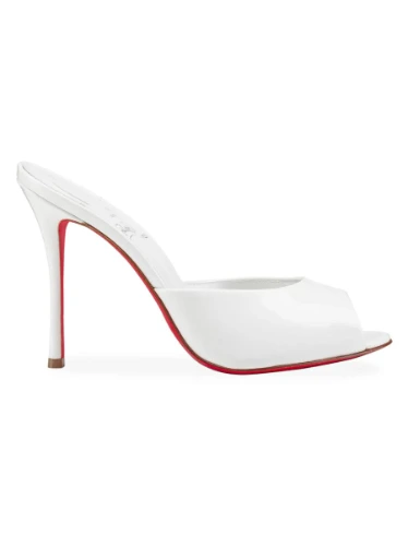 Shop Christian Louboutin Me Dolly 100MM Patent Leather Mules | Saks Fifth Avenue