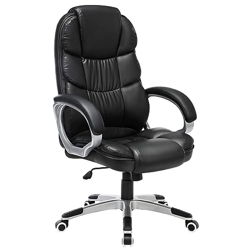 SONGMICS Office Chair Swivel Office Chair, Max. Load Capacity 150 kg, Black OBG24BUK - 67.3x66x(116-126)cm - Black