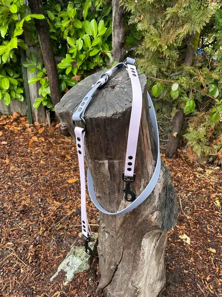 Deluxe Adjustable Dog Leash, 3/4" Wide Biothane Waterproof Hands Free Leash, Custom Colors and Snaps - Steel, Brass, Stainless and more!