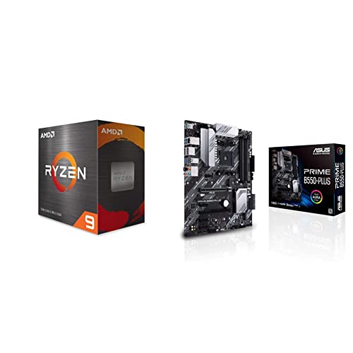 AMD Ryzen 9 5900X 12-core, 24-Thread Unlocked Desktop Processor & ASUS Prime B550-PLUS AMD AM4 Zen 3 Ryzen 5000 & 3rd Gen Ryzen ATX Motherboard - Processor + Prime B550-PLUS Motherboard