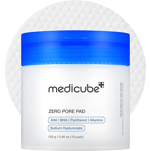 Medicube Zero Pore Pads 2.0, Dual-Textured Facial Toner Pads for Exfoliation and Pore Care with 4.5% AHA Lactic Acid & 0.45% BHA Salicylic Acid, Ideal for All Skin Types, Korean Skin Care (70 Pads) - Zero Pore Pads 2.0, 70 Pads - 70 Count (Pack of 1)