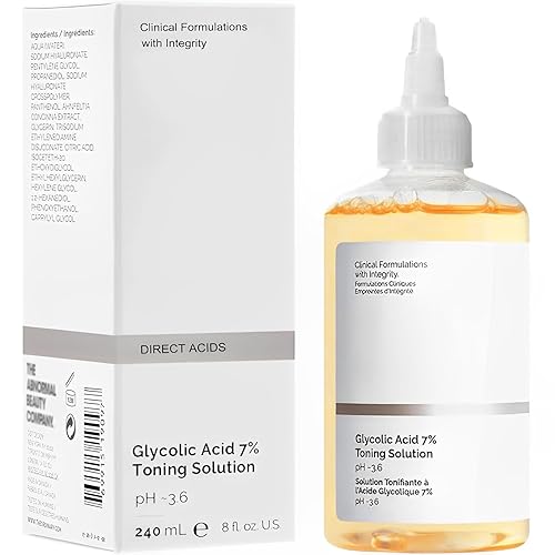 Ordinary Glycolic Acid Toning Solution, 8 Fl Oz Glycolic Acid 7% Toner Gently Exfoliates, Smooths Skin Texture, Improvement Visible Clarity & Also Addressing Uneven Tone