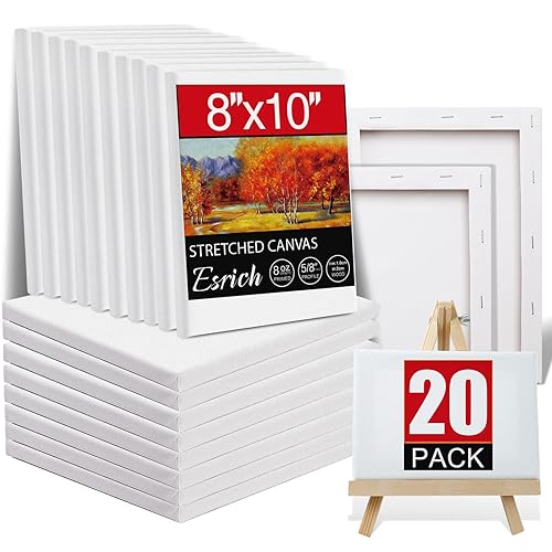 20 Pack Canvases for Painting with 8x10, Painting Canvas for Oil & Acrylic Paint. - 20 Packs-1Sizes( 8*10in)