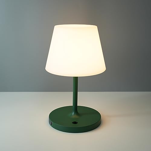 WEILAILUX Outdoor Battery Operated Table Lamp Waterproof, 4000mAh Cordless Table Lamp Rechargeable, Touch Dimmable Desk Lamp, LED Night Light for Patio Camping Restaurant Home, H9.6in, Green - Green - 9.6in