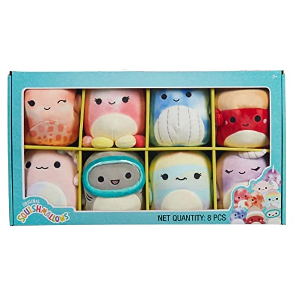 Squishmallows Sea Animals 13 cm (5 inch) Official Kellytoy Collectors Box Set of 8 Plush Stuffed Animal Super Soft Cuddle Pillow