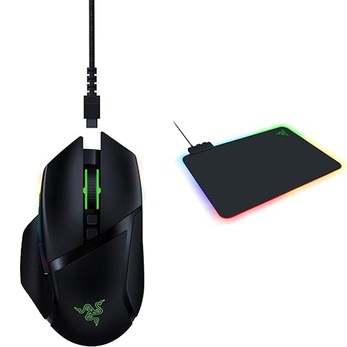 Razer Basilisk Ultimate ohne Ladestation - Kabellose Gaming Maus, Schwarz & Firefly V2 - Gaming-Mauspad mit mikrotexturierter Oberfläche und Chroma RGB-Beleuchtung, Schwarz - Basilisk Ultimate - Standard Bundle mit Gaming-Mauspad