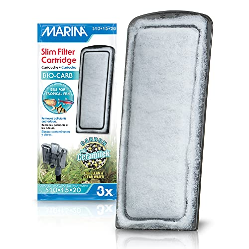 Marina A291 Slim Filter Carbon Plus Ceramic Cartridge, 3-Count, White - Bio-Carb Filter