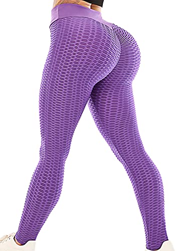 ViCherub Butt Lifting Workout Leggings for Women TIK Tok High Waisted Yoga Pants Tummy Control Scrunch Butt Gym Booty Tights - 4X-Large - Purple