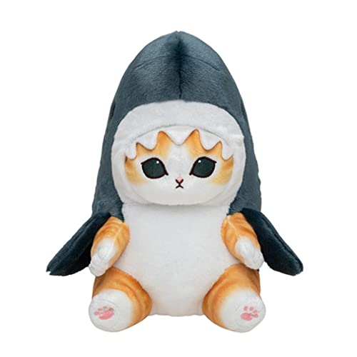 LKMYHY Cute Shark Cat Plush Toy Shark Cat Stuffed Animal Plushies Doll, 12'' Soft Stuffed Shark Kitten Pillow Christmas Birthday Gifts for Kids Boys Girls - Blue - 12inch