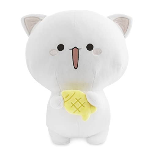 PlushPlush Cute Cat Plush Toy - 13.5" Super Soft Cat Plushie - Kawaii Plush for Kids - Cute Plush Kitten, Plush Cat Stuffed Animal, Cat Plushies, Cute Plushies - White