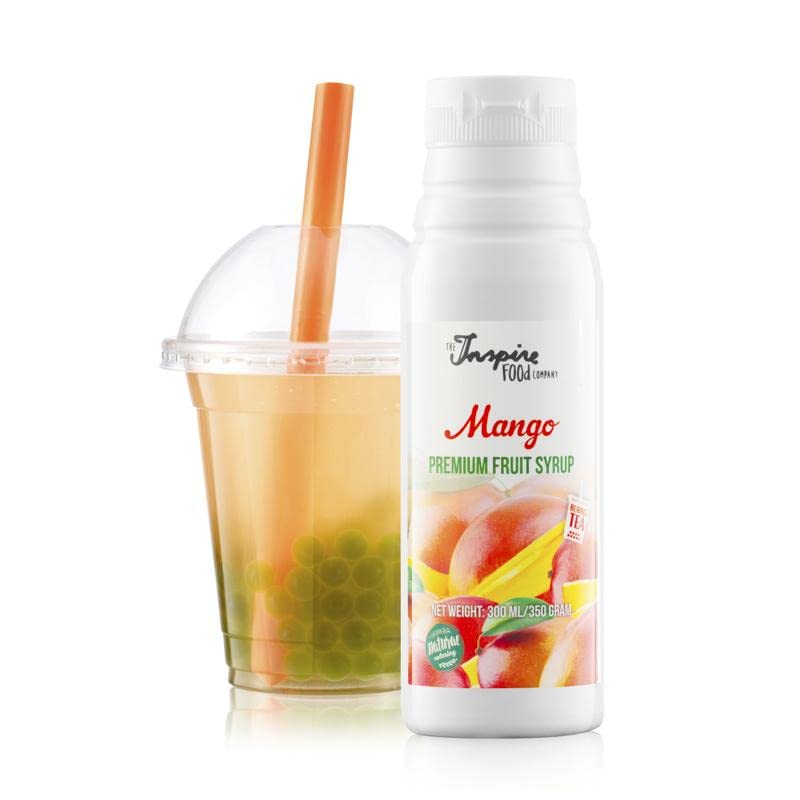 Fruchtsirup für Bubble Tea - 300ml - Mango - Ohne künstliche Farbstoffe - 100% Vegan und Glutenfrei - Mango 300 ml (1er Pack)