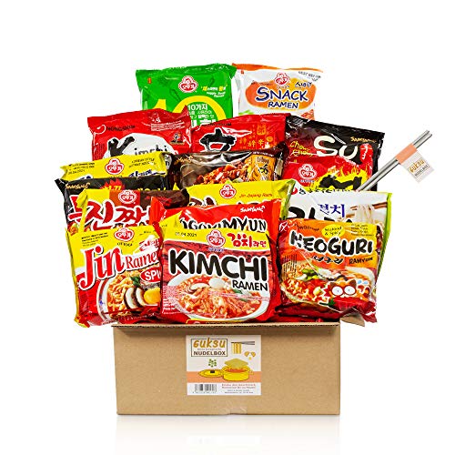 getDigital Guksu-Box mit koreanischen Ramen - 16 verschiedene Sorten, ausgewählter Mix aus vielseitigen Geschmacksrichtungen - Korea Instant-Nudeln Geschenkbox, halal