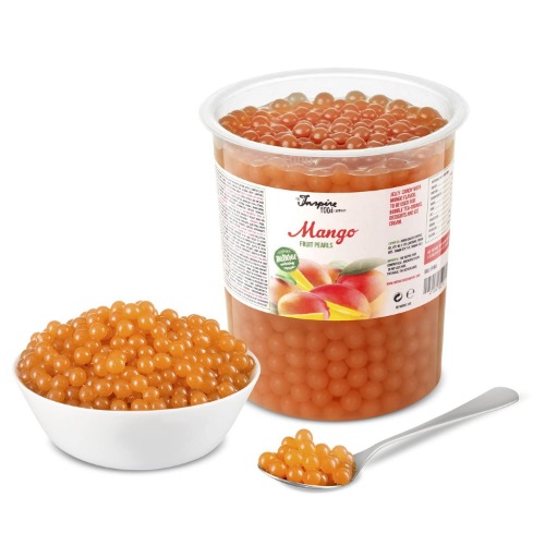 Original Popping Boba Fruchtperlen für Bubble Tea - 1 kg - Mango - Ohne künstliche Farbstoffe, echte Fruchtsäfte - Weniger Zucker - 100% Vegan und Glutenfrei - 1 kg (1er Pack)