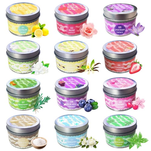 12 Stück Duftkerzen Geschenkset, Topsics 3.2OZ Duftkerze Set für Frauen Natürliches Soja Wachs, Aromatherapie Kerzen Set für Muttertag, Weihnachten, Valentinstag, Duftkerze Vanille/Lavendel - 12 Stück