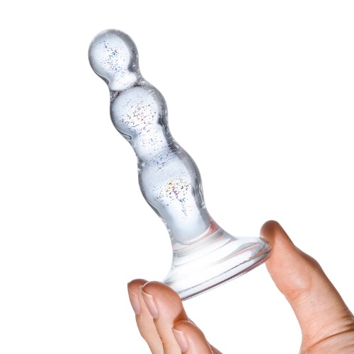 Triple Play Beaded Butt Plug - Clear