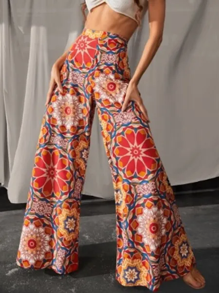 LUUKSE Floral Print Wide Leg Trousers