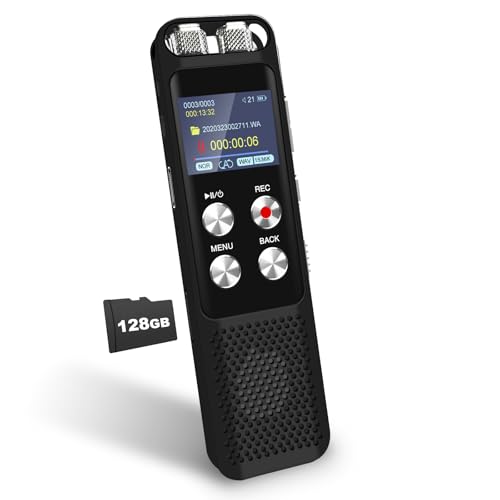 72GB Digital Voice Recorder: Voice Activated Recorders with Playback, Audio Recording Device for Lectures Meetings, Dictaphone Sound Portable Tape Recorder with Password | USB - 136GB