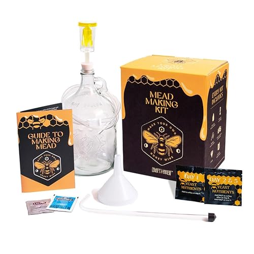 Craft A Brew - Mead Making Kit – Reusable Make Your Own Mead Kit – Yields 1 Gallon of Mead - Mead Making Kit