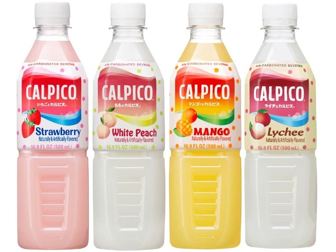 CALPICO 4 Flavor Pack, Japanese Drink Pack. Contains Juice Concentrate - Strawberry, Lychee, White Peach, and Mango. 16.9 FL oz. (Pack of 24) - 