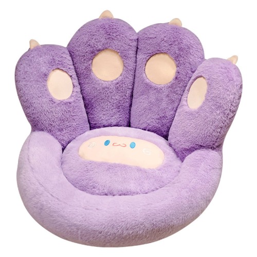 YNGCHNG Upgrade Cat Paw Cushion Lazy Sofa Office Kawaii Chair Cushion for Girl Gift Plush Bear Paw Warm Floor Pillows Cute Seat Pads for Dining Room Bedroom Comfort Chair Decor (Purple,20IN) - Purple 20IN