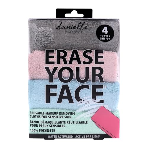 Make-up Removing Cloths 4 Count, Pastel, Erase Your Face By Danielle Enterprises - Pastel