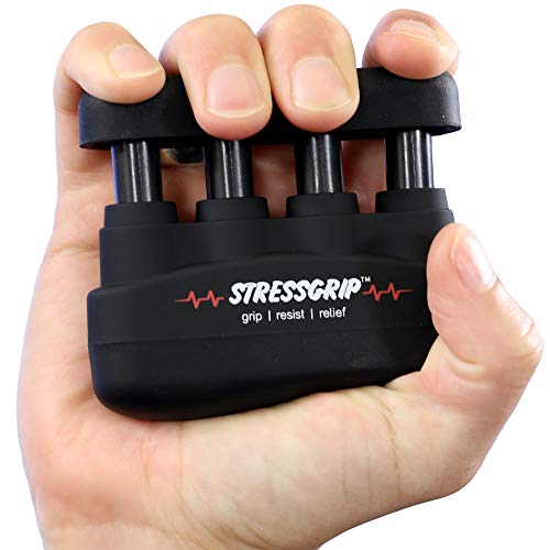 StressGrip - Stress Relief for Adults (Large) - A Stress & Anxiety Relief Device - Comfortable Hand Exerciser - Stress Reliever & Hand Gripper - Black - Large (Pack of 1)