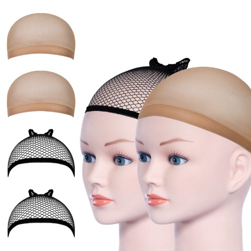 URAQT Casquettes Filet Cheveux Perruque, Bonnet Unisexe Wig Caps de Perruque pour Homme et Femme, neutres nue et noir