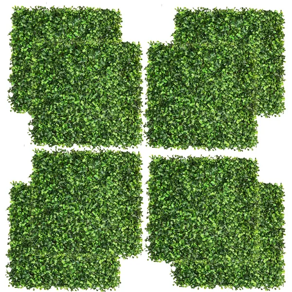 DearHouse 8 Pieces 20"x 20" Artificial Boxwood Panels Topiary Hedge Plant, Privacy Hedge Screen UV Protected Suitable for Outdoor, Indoor, Garden, Fence, Backyard and Decor - 