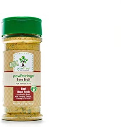 pawTree pawPairings Bone Broth Powder Food Topper & Flavor Enhancer for Any Cat or Dog Food - Source of Protein, Glycine and Antioxidants - Beef Bone Broth - 3 oz