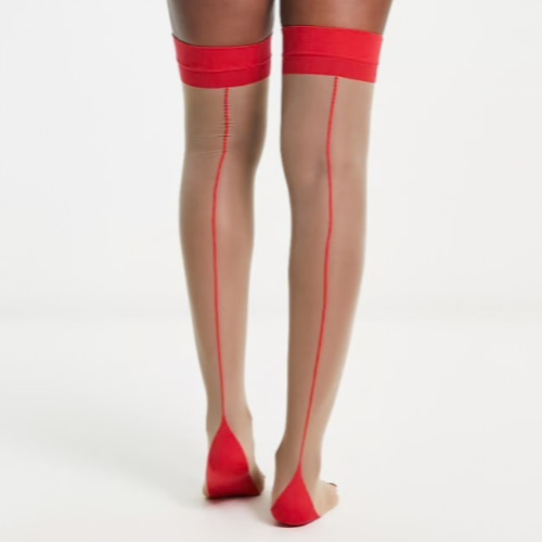 Nudе and red stockings