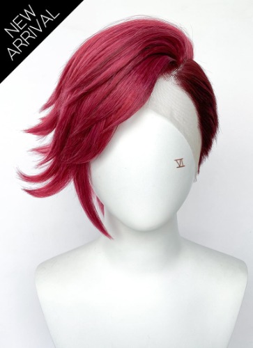 League of Legends LOL Arcane Vi Two Tone Red Straight Lace Front Synthetic Wig LN6041 | Two Tone Red