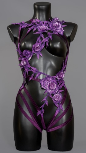 TEMPLEHEAD - Purple Flower & Leaf Bodycage | 6-8