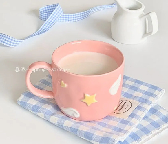 Sakura Ceramic Cup Saucer & Spoon Set - Mug