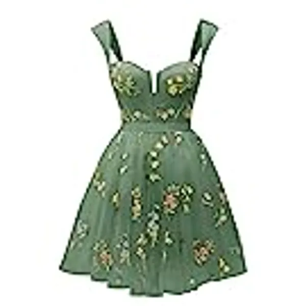 Eightale Prom Dresses Tulle Sweetheart Flower Embroidery Formal Party Dresses