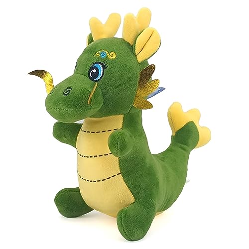 Haloppe Juguete de dragón chino muñeca de peluche mascota del zodiaco colgante de animal de peluche para decoración de festivales, regalo de Año Nuevo de 2024, verde oscuro, M - Verde Oscuro - M