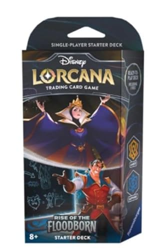 Heartforcards® Disney Lorcana Rise of The Floodborn - Cubierta de arranque - Inglés, con protección de envío (ámbar y zafiro) - Ámbar Y Zafiro