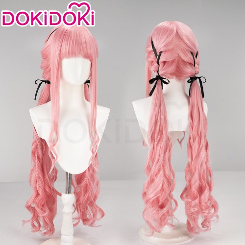 DokiDoki Game Infinity Nikki Cosplay Nikki Wig Long Curly Pink Hair Double Ponytail | Wig Only-Order Processing Time Refer to Description Page