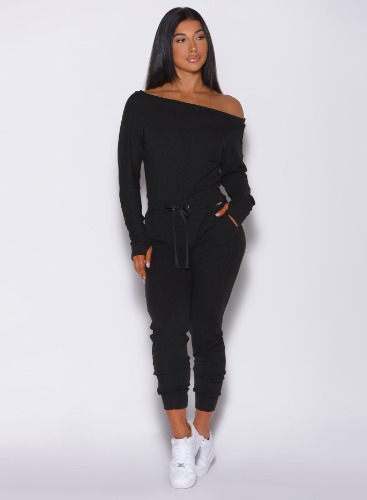 Rib Jumpsuit | M / Black / Medium Weight