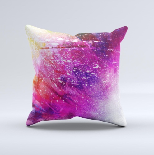 Abstract Neon Paint Explosion ink-Fuzed Decorative Throw Pillow - 15.5” Pillow Cover & Cushion